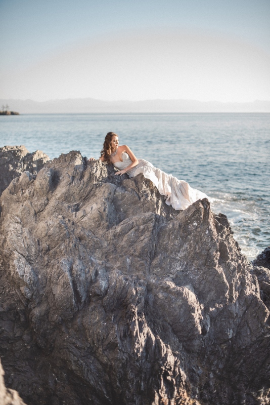 Romantic Mermaid Wedding Editorial At The Moonlit Coast