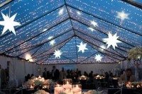 lights and stars over the reception is a gorgeous celestial or star-inspired wedding idea