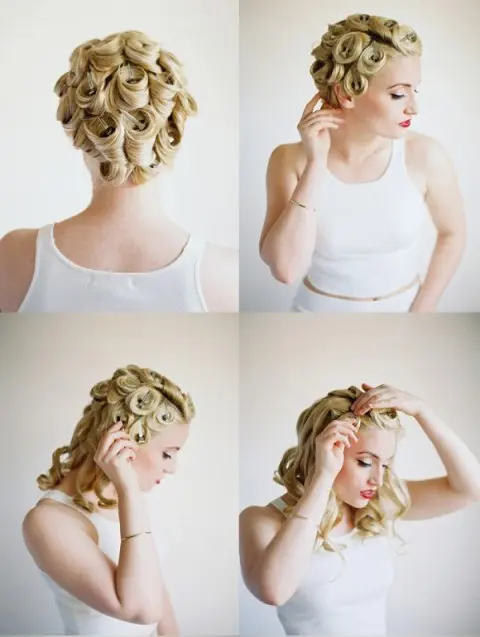 Elegant DIY Pin Curls For Retro Weddings