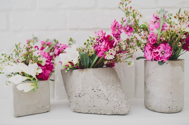 Great DIY Cement Centerpieces For Your Wedding Day