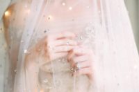 a rhinestone veil is a gorgeous idea for a celestial or galaxy bride who wants to sparkle all over