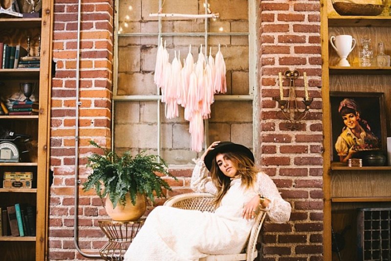 Picture Of boho meets industrial wedding inspiration  1