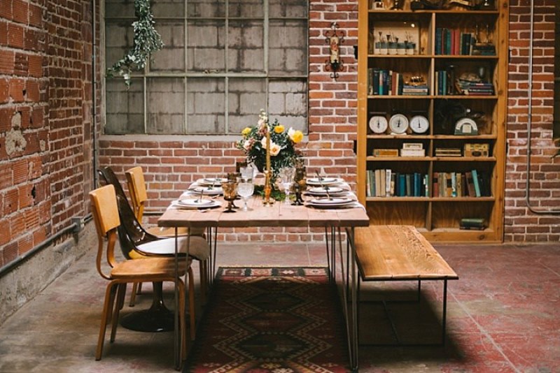 Picture Of boho meets industrial wedding inspiration  11