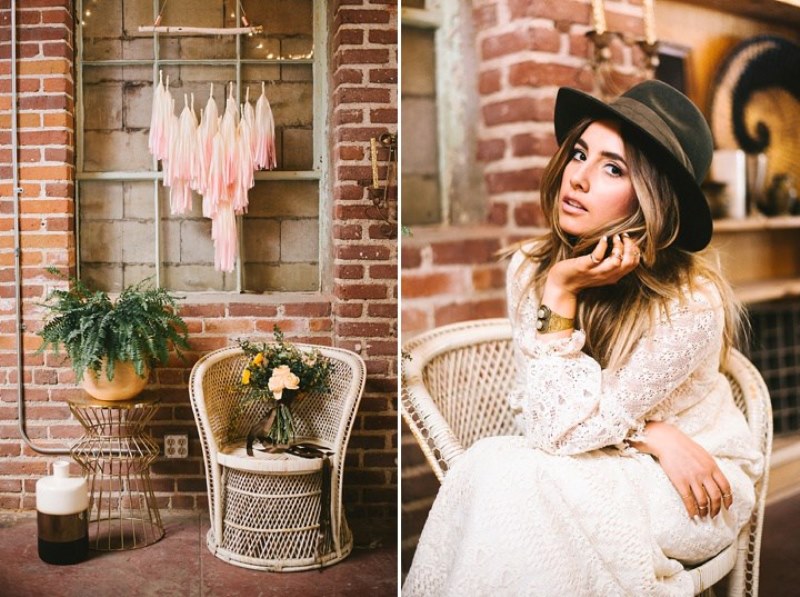 Picture Of boho meets industrial wedding inspiration  15