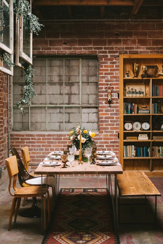 Picture Of boho meets industrial wedding inspiration  3