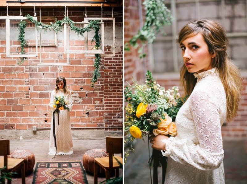 Picture Of boho meets industrial wedding inspiration  7
