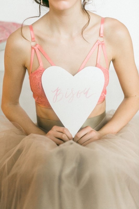 Flirty And Playful Bridal Boudoir Shoot In Blush Pink