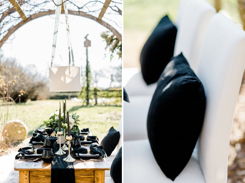 Rustic organic and modern black and white wedding  14