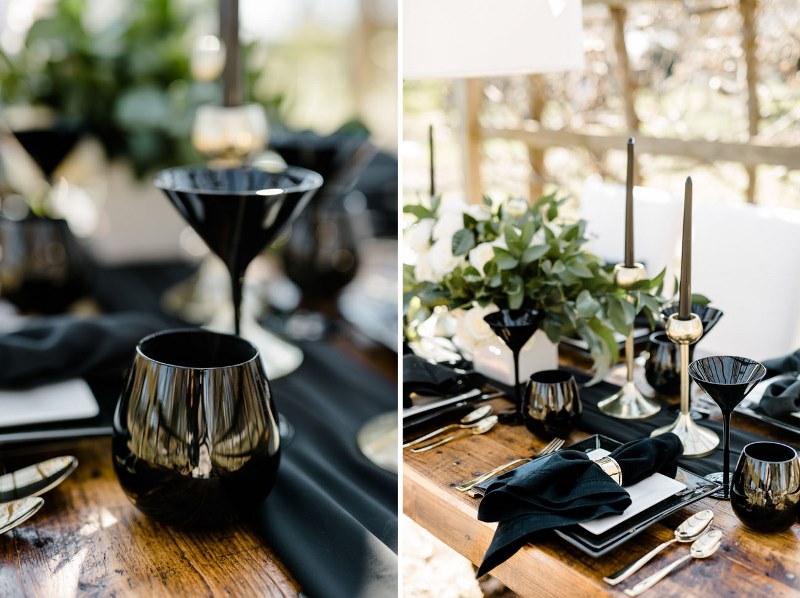 Rustic organic and modern black and white wedding  9