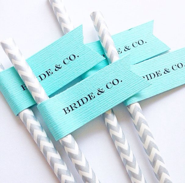 chevron straws with tiffany blue marks will make your drinks more whimsy and cool