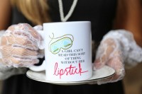 themed and personalized cups for a breakfast at Tiffany’s bridal shower or as favors  for the gals