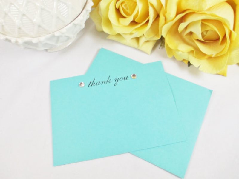 Take tiffany blue cards to say thank you to your friends