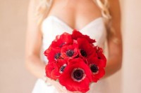 a lovely red wedding bouquet