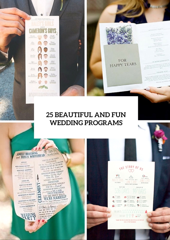 25 Beautiful And Fun Wedding Programs To Get Inspired