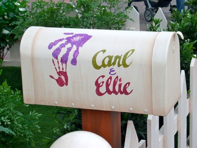 a white mailbox with colorful names and your palm prints is a very cute and fun idea