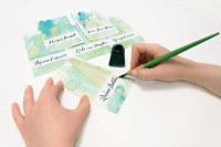 Original DIY Watercolor Wash Place Cards 9