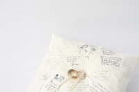 Touching DIY Guestbook Ring Pillow 6