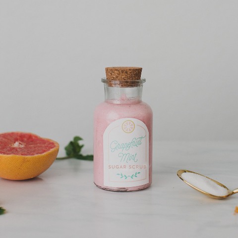 Useful DIY Grapefruit Mint Sugar Scrub Favors