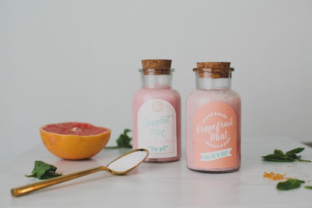 Useful DIY Grapefruit Mint Sugar Scrub Favors