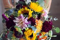 a lovely bouquet with sunflowers
