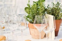 potted greenery is a simple and cute modern wedding centerpiece that fits many wedding styles and themes