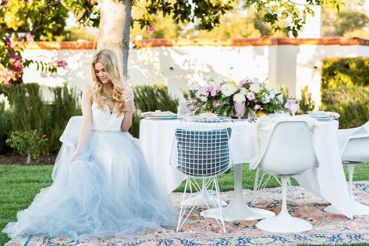 Modern Rose Quartz, Serenity And Yellow Outdoor Wedding Shoot