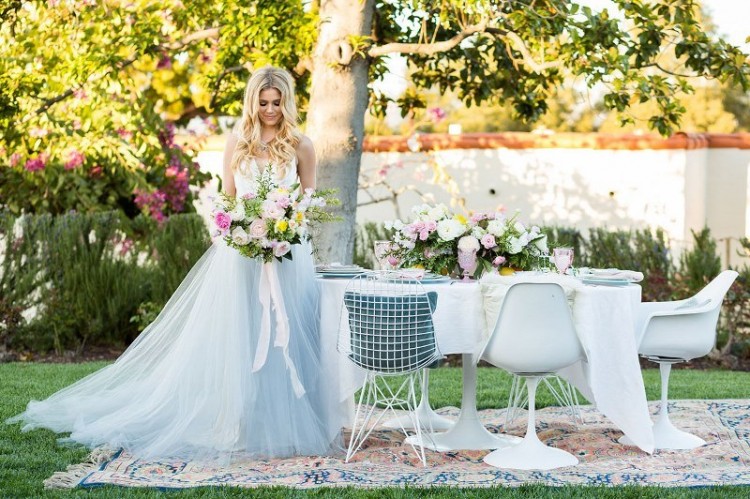 Modern Rose Quartz, Serenity And Yellow Outdoor Wedding Shoot