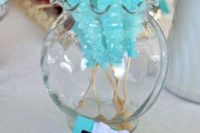 tiffany blue sugar rock candies are yummy desserts that can be easily DIYed for your shower