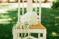 white hydrangeas and greenery are great for a cowgirl bridal shower, these are very rustic blooms