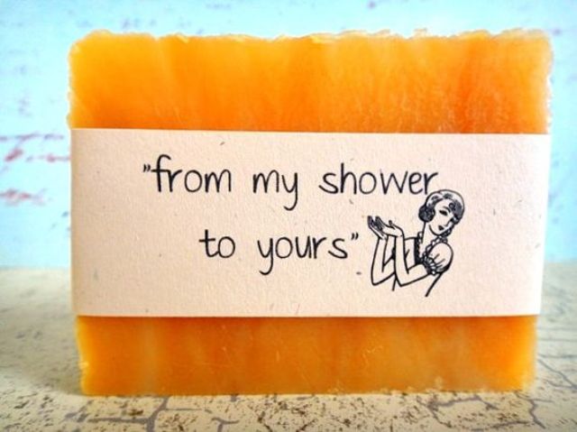 handmade honey soap with a fun retro-inspired mark is a lovely idea for a retro bridal shower favor