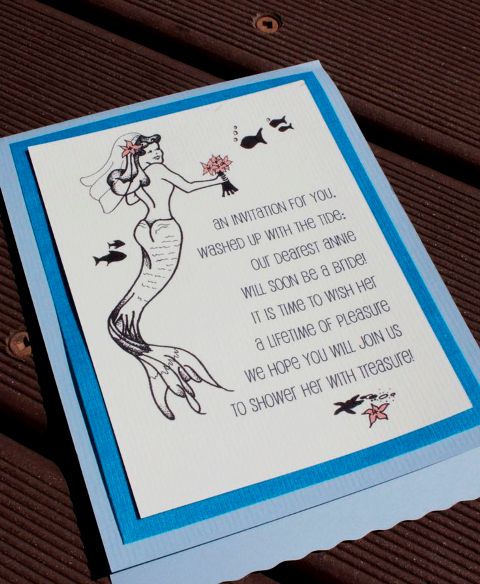 a simple and fun mermaid bridal shower invitation is a lovely idea thta you can easily realize yourself