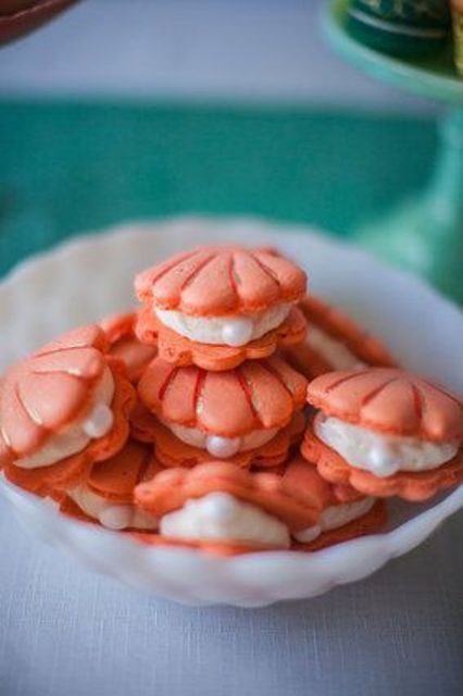 oysters with pearl cookies are a perfect idea for a mermaid bridal shower, make them yourself if you want