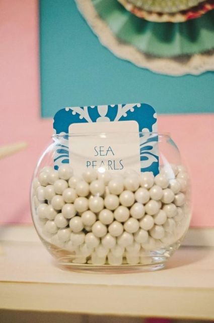 offer candies styled as pearls to match the theme of your bridal shower, they will add to the style