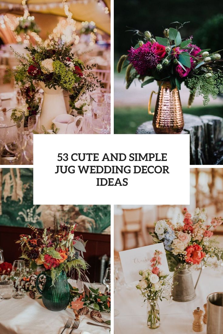 cute and simple jug wedding decor ideas cover