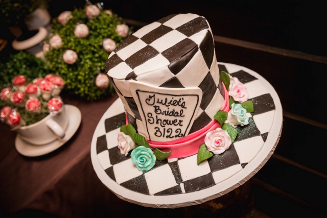 Alice in Wonderland bridal shower cake