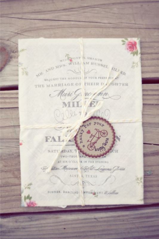 Antique Handkerchief Invitations