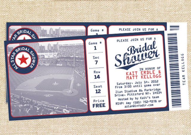 Baseball ticket styled invitations