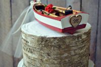 Canoe Paddle Boat Wedding Cake Topper