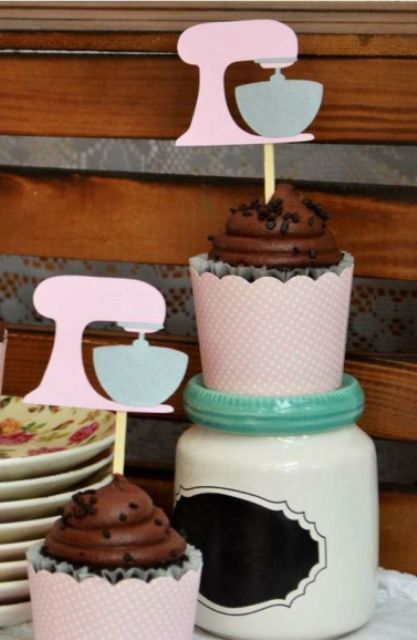 Cooking themed cake toppers