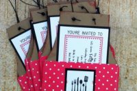 Creative invitations for cooking themed bridal showers