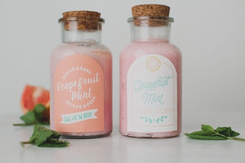 DIY Grapefruit Mint Sugar Scrub Favors
