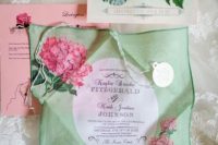 Floral Handkerchief Wedding Invitation Suite