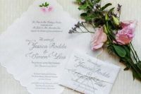 Garden Inspired Handkerchief Wedding Invitation