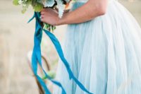 Hand-painted Serenity Blue Wedding Dress By Chantel Galloway