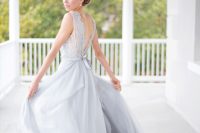Lavender Grey Wedding Dress By Ca’Rousel