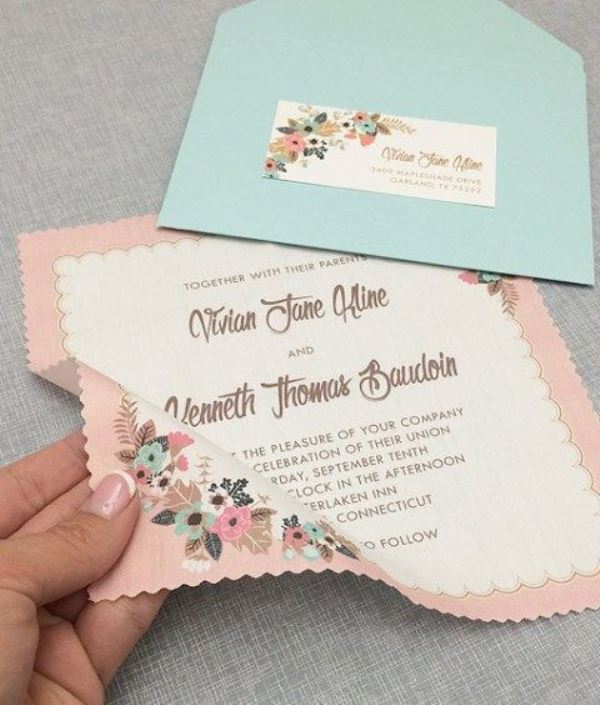 Pastel Floral Handkerchief Invitation