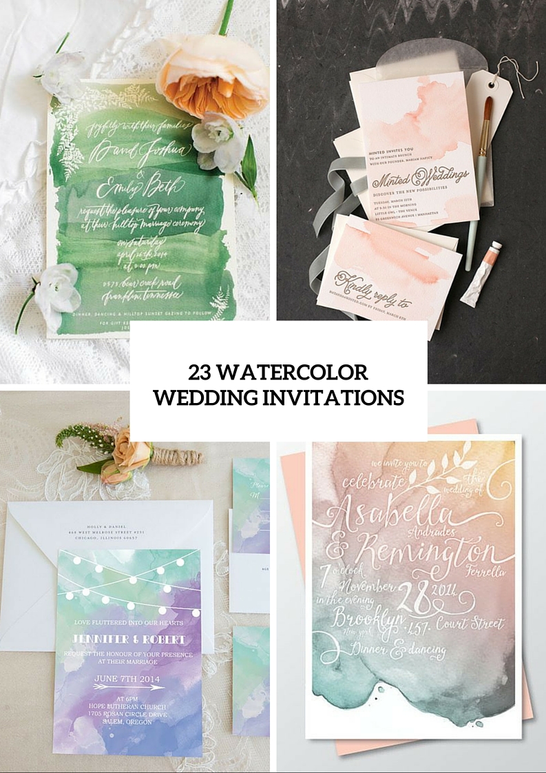 Pretty Watercolor Wedding Invitations To Get Inspired
