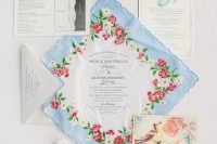 Sweet Floral Handkerchief Wedding Invitation Suite