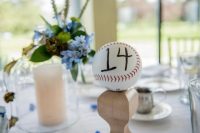 Table number for baseball themed bridal shower