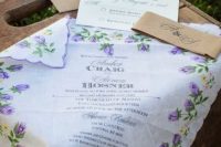 Vintage Floral Print Handkerchief Invitations